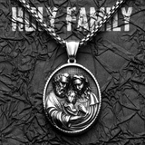 Colgante Sagrada Familia en Acero Inoxidable - Protección y Unión